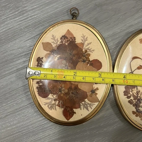 🖤Vtg 1960s Dried flowers frame wall decor set - Picture 13 of 14